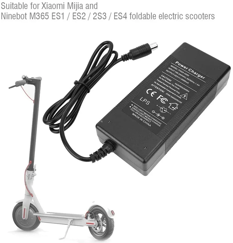 Chargeur 42V/2A - Xiaomi M365, M365 PRO, PRO 2, 1S et Essential, Ninebot G30/ES