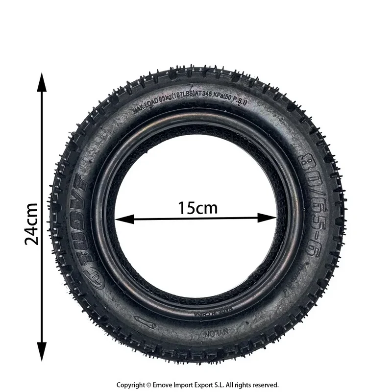 Pneu TUOVT 80/65 - 6, (10x3.0) City Road - Dualtron Victor, Zéro10, Mantis, Speedtrott RX2000,