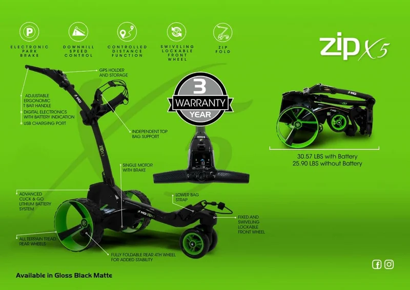 MGI Zip X5 Electric Golf Caddy Canada