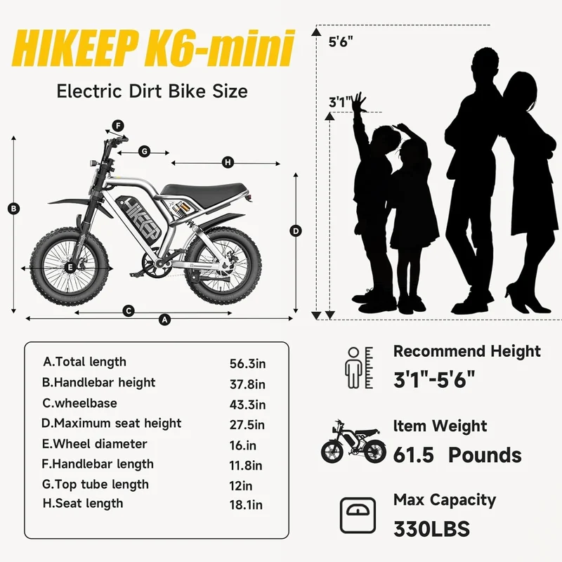 HiKeep K6-T 750W Electric Dirt Bike Canada