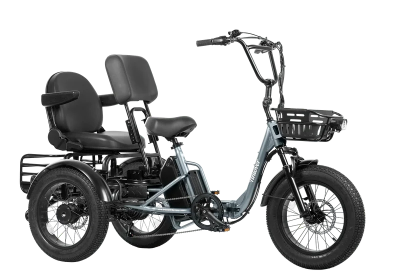 Tiniover Creek Electric Trike with Basket, Rear Seat, or Cargo Rack