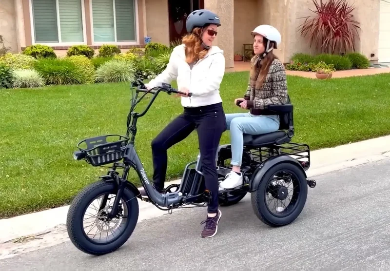 Tiniover Creek Electric Trike with Basket, Rear Seat, or Cargo Rack