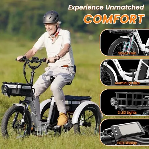 MOPHOTO 500W Folding Electric Tricycle