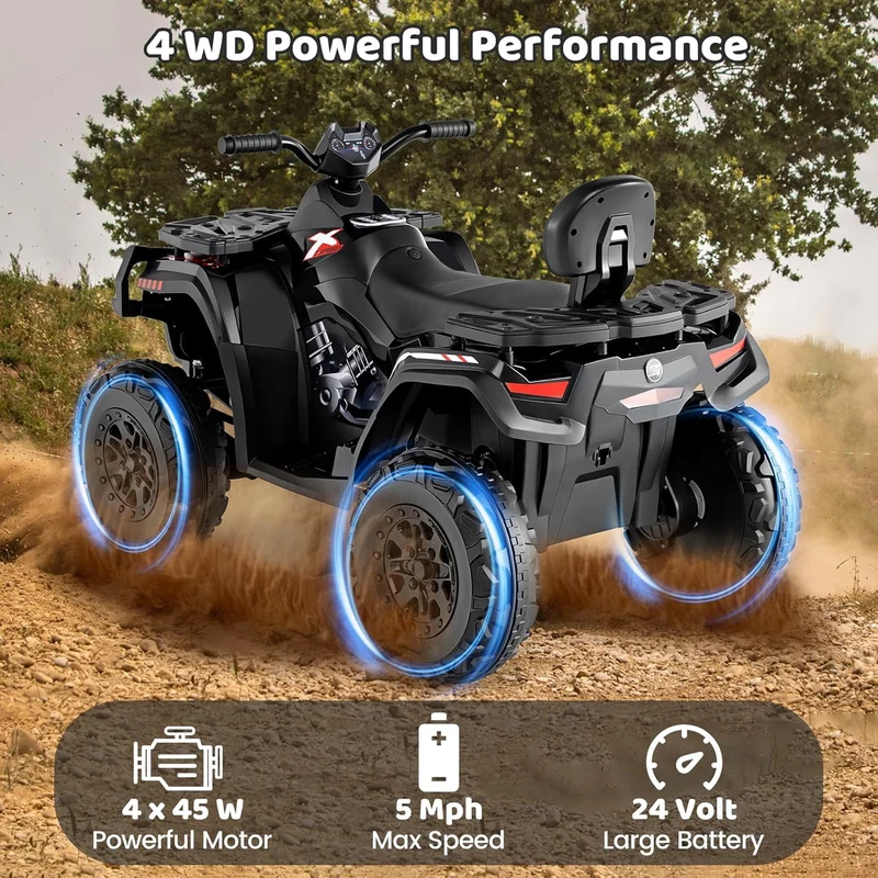 OLAKIDS 24V 4WD 2-Seater Kids ATV Canada