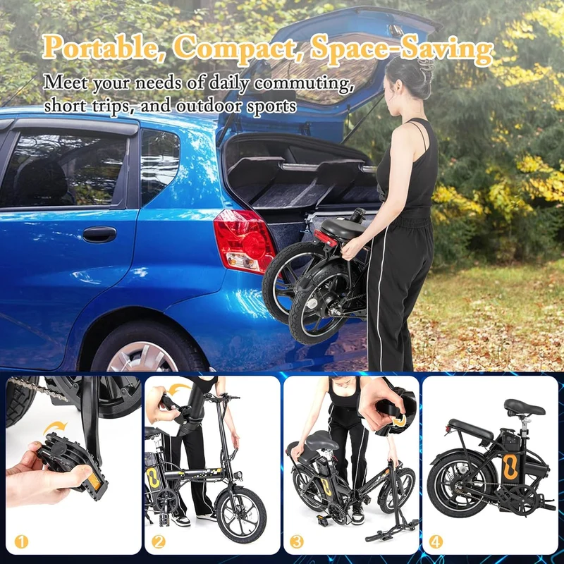 GYMAX Folding Electric Bike Canada