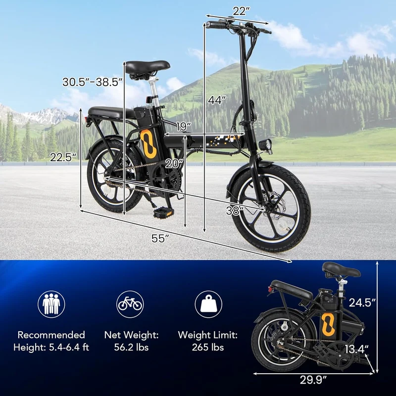 GYMAX Folding Electric Bike Canada