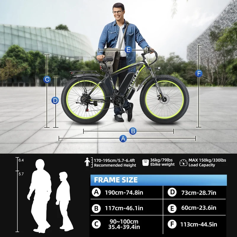 QIKAITU K800 1000W Electric Bike Canada