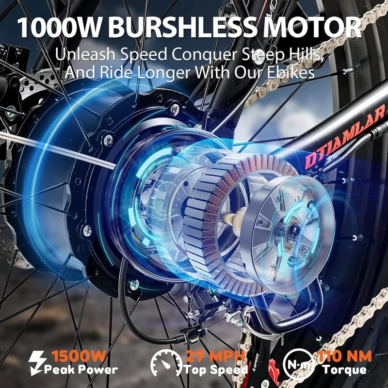 Otiamlar 26-Inch Fat Tire Electric Bike Canada