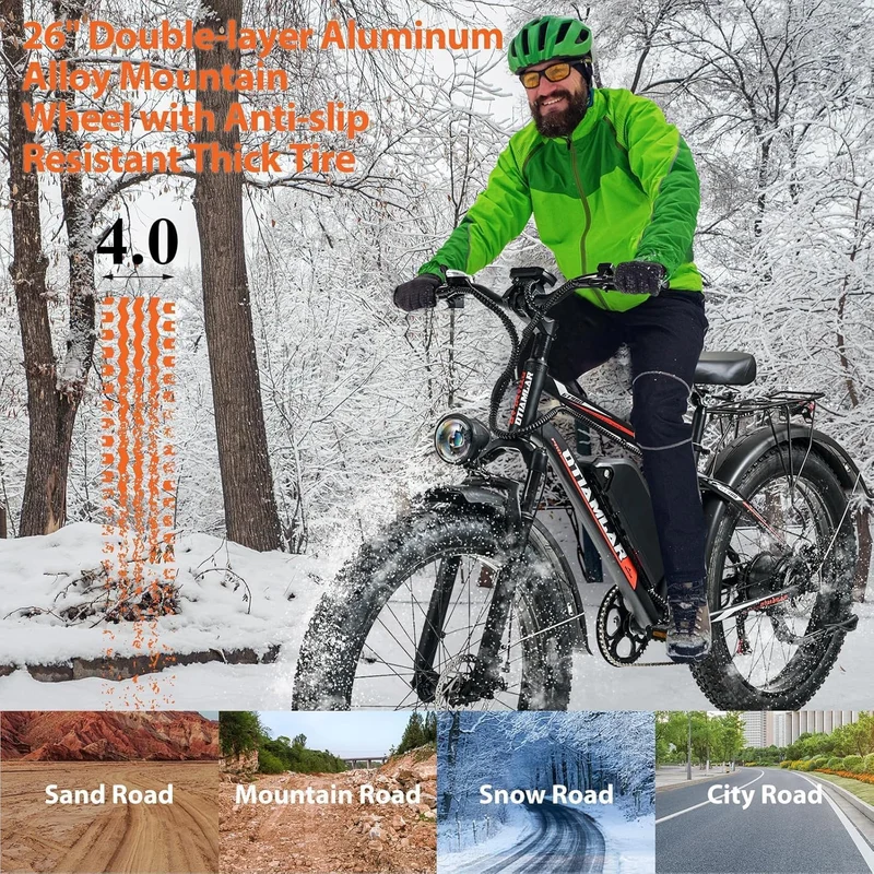 Otiamlar 26-Inch Fat Tire Electric Bike Canada