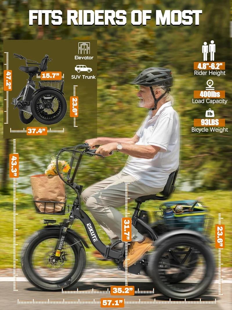 Eskute T300 Folding Electric Trike Canada