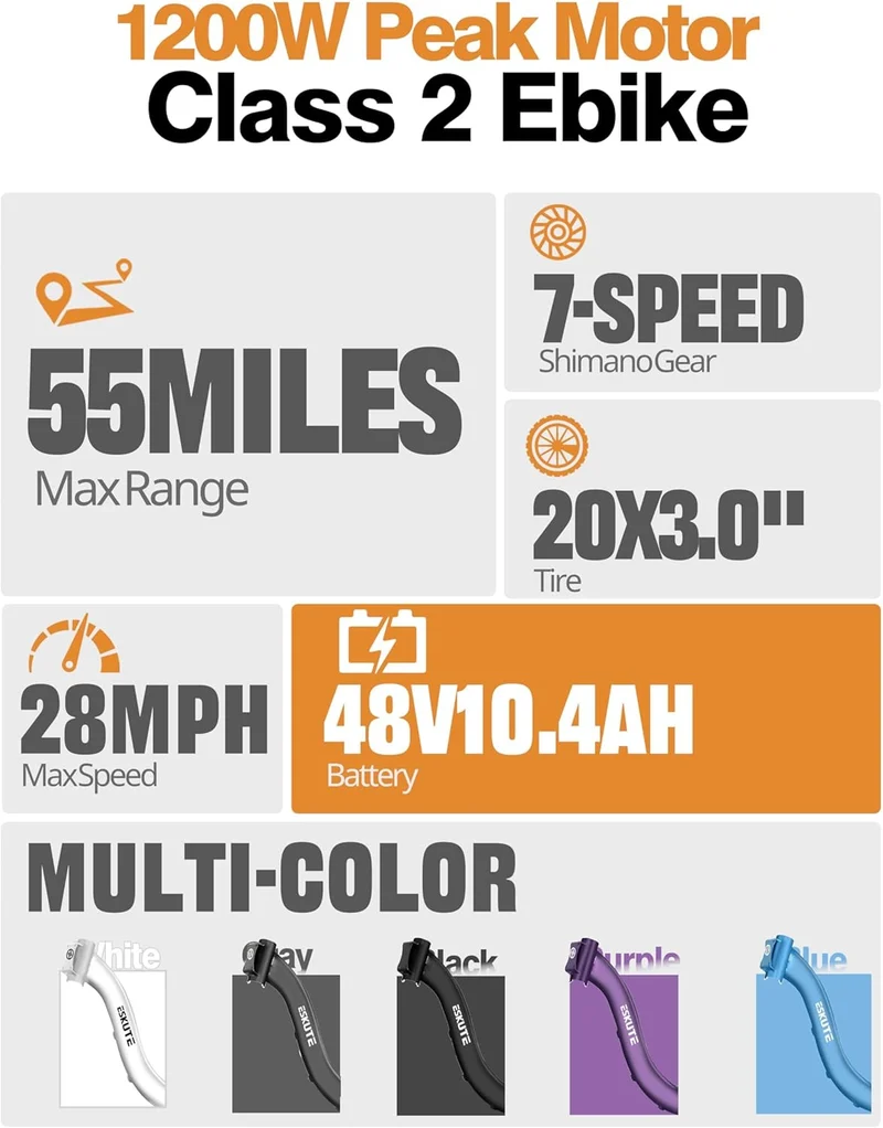 Eskute D200 Folding Electric Bike Canada