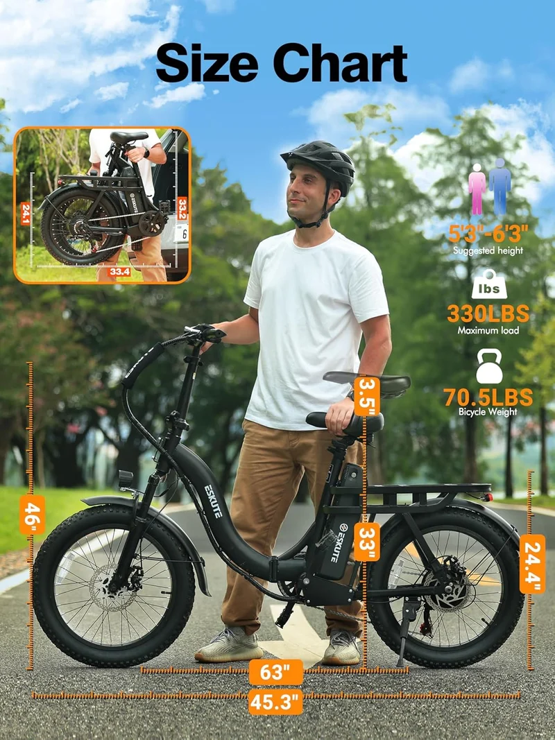 Eskute D200 Folding Electric Bike Canada