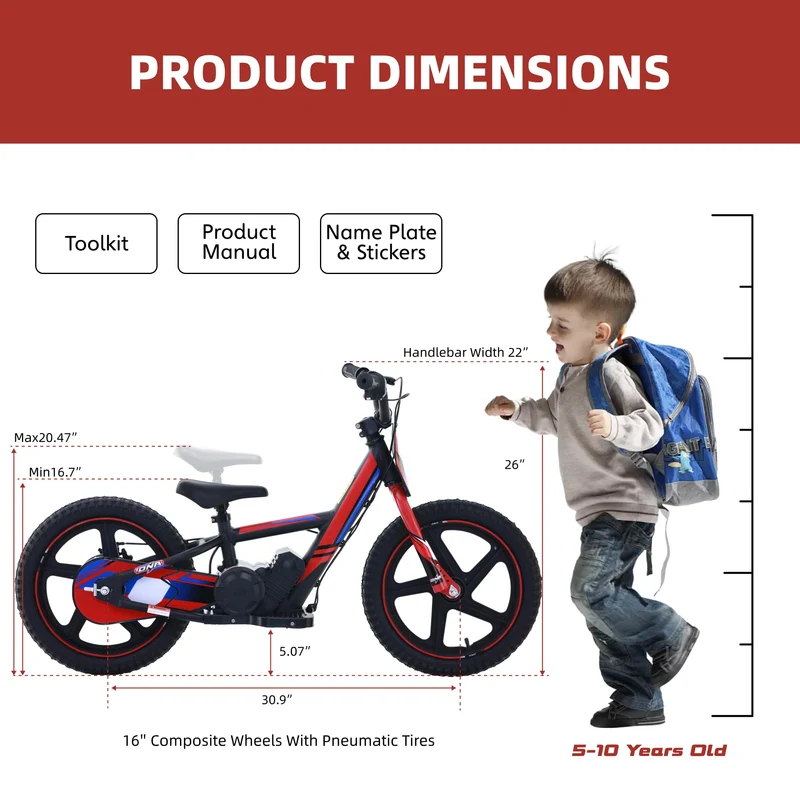 OLALA 340W Kids Electric Dirt Bike - Canada Adventure