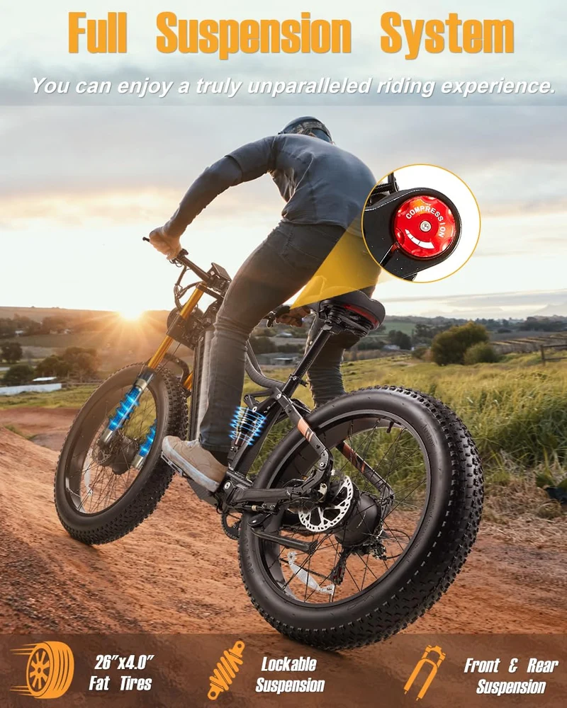 BIGUODIR 2000W Dual Motor Fat Tire E-Bike Canada