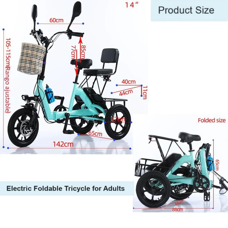 SKEKECIE Folding Electric Tricycle – 3-Wheel E-Bike Canada