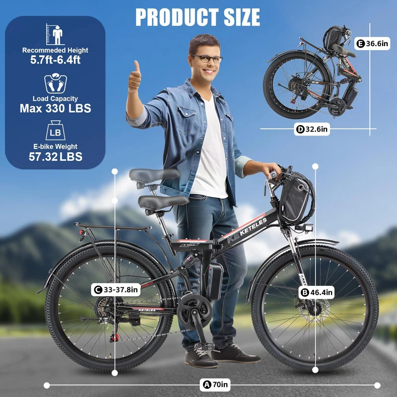 JESRIDER MX300 1000W Folding Electric Bike Canada