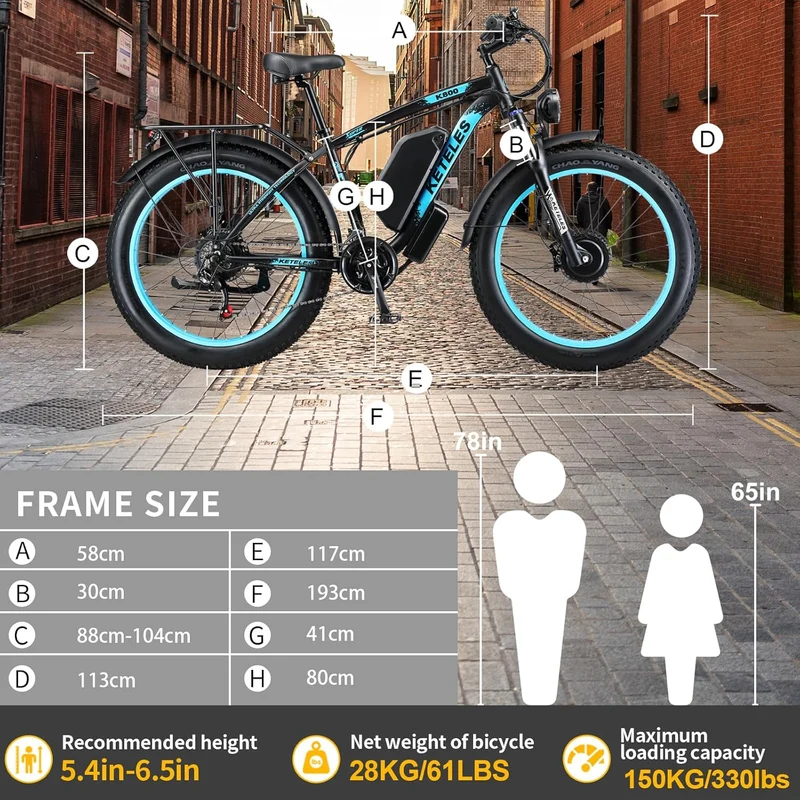 JESRIDER 26x4 Fat Tire Electric Bike 1000W – Canada
