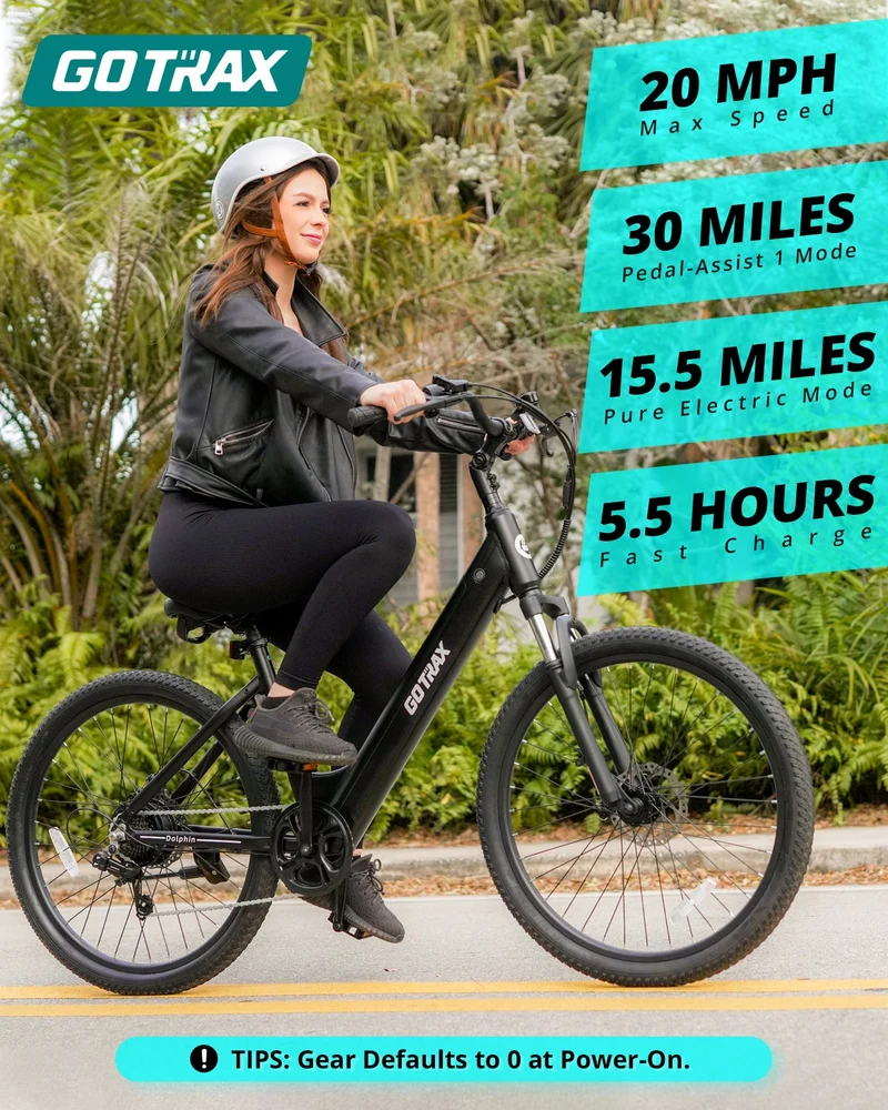 GOTRAX Dolphin Commuter Electric Bike 26" - Canada