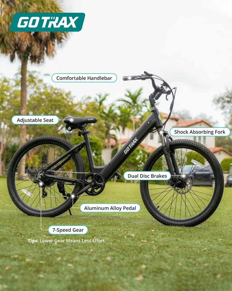 GOTRAX Dolphin Commuter Electric Bike 26" - Canada