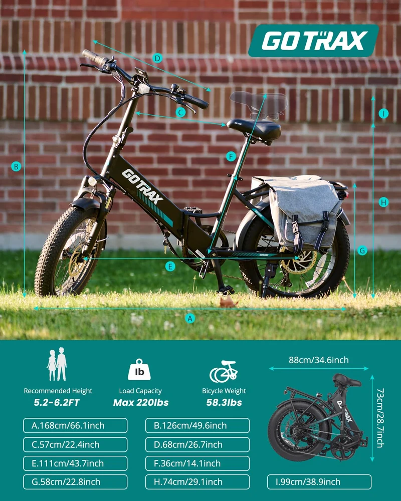 Gotrax R2 Folding Electric Bike – 500W, 64 km Range, Compact E-Bike for Canada