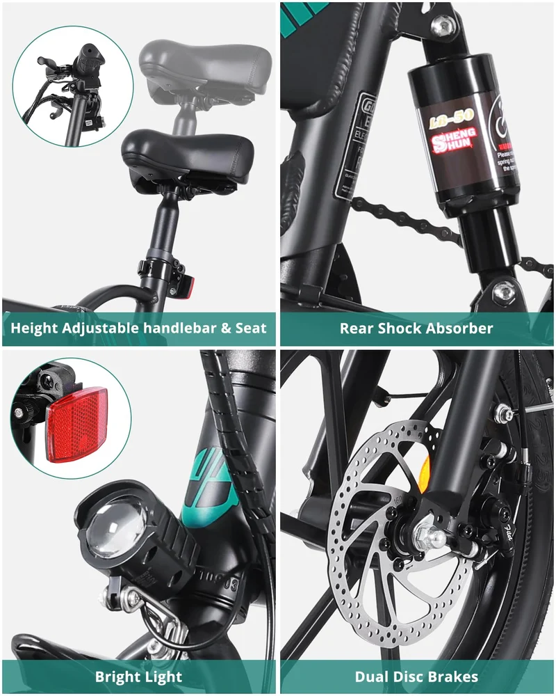 Gotrax EBE1 16" Folding Electric Bike – 45KM Range, Lightweight & Compact for Commuting