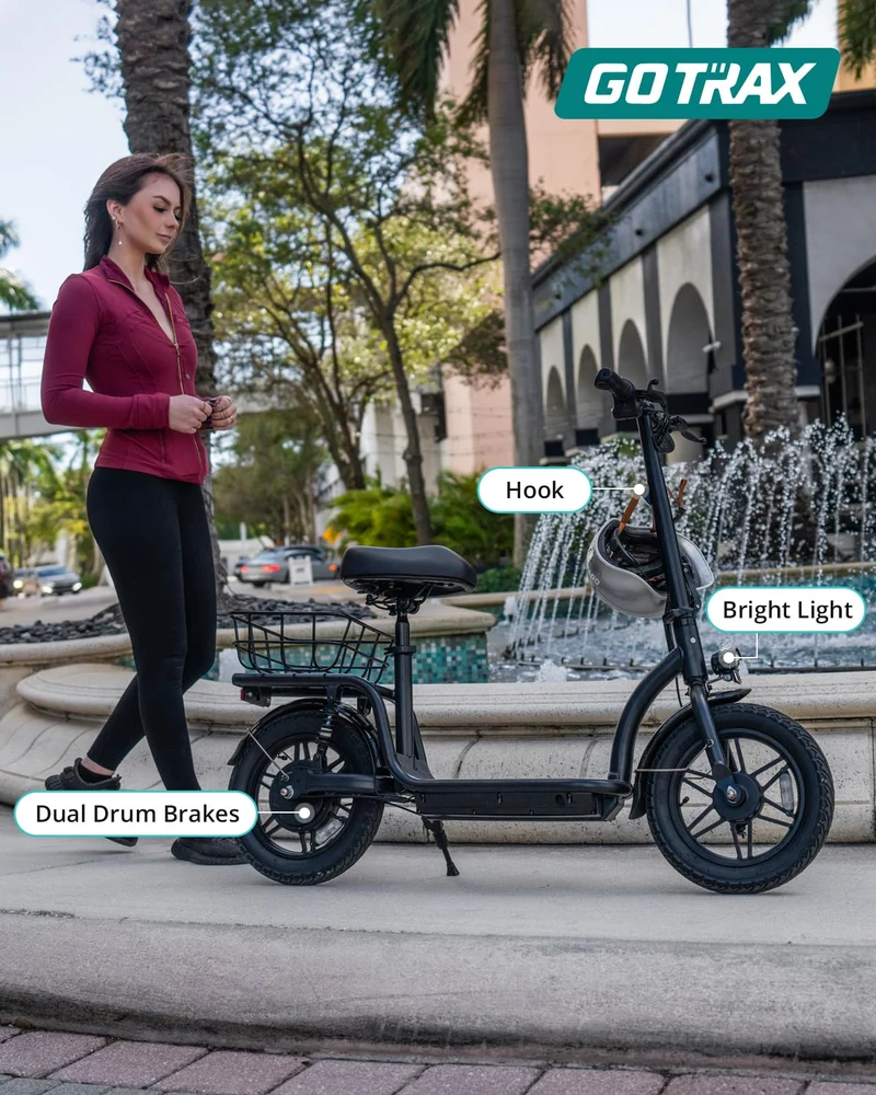 Gotrax Astro Electric Scooter – 350W Motor, 25km/h Speed, 30km Range, Foldable, Comfortable Ride in Canada