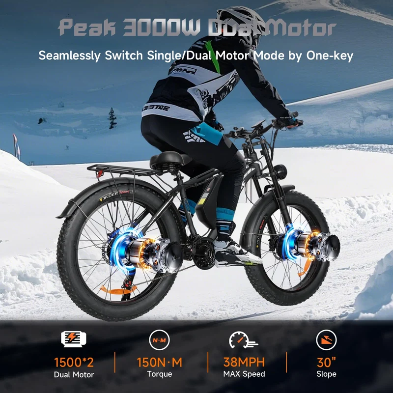 GERPSI Peak 5000W Electric Mountain Bike | All-Terrain, Fat Tire E-Bike for Canadian Riders