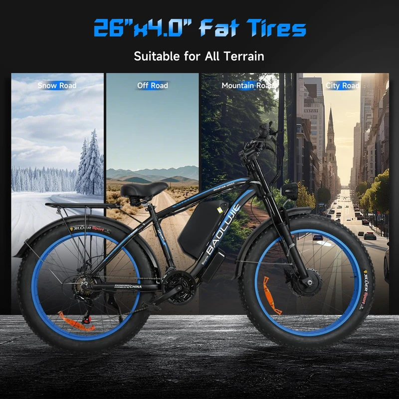 GERPSI Peak 5000W Electric Mountain Bike | All-Terrain, Fat Tire E-Bike for Canadian Riders