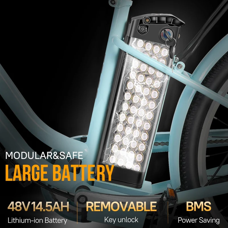 GELEISEN Step-Thru Electric Bike 26" Commuter Canada