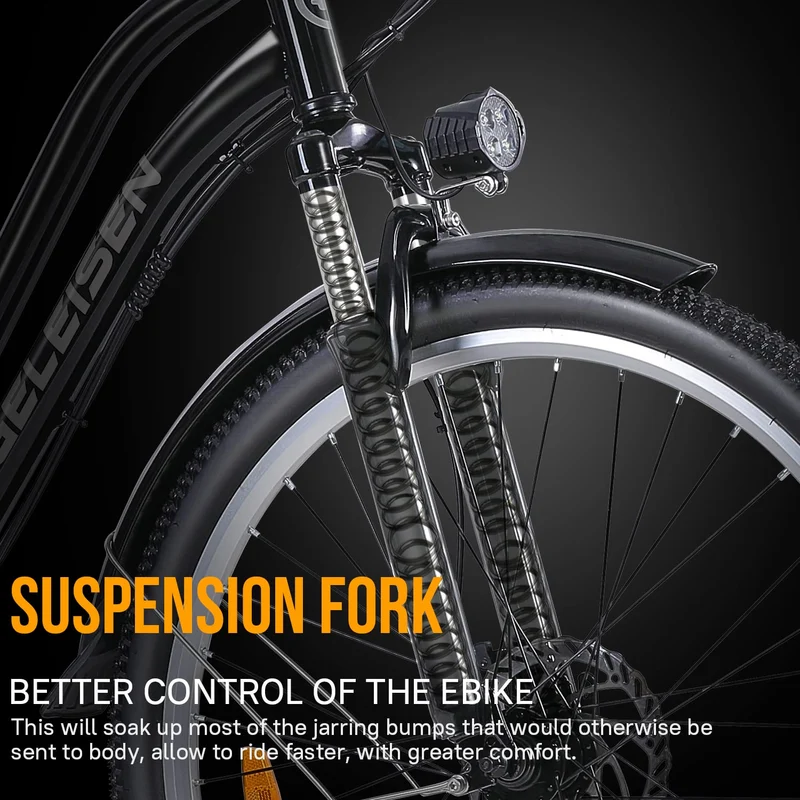 GELEISEN Step-Thru Electric Bike 26" Commuter Canada