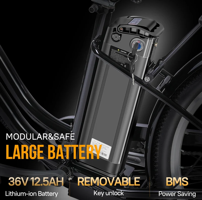 GELEISEN Step-Thru Electric Bike 26" Commuter Canada