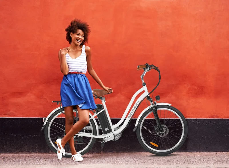 GELEISEN Step-Thru Electric Bike 26" Commuter Canada