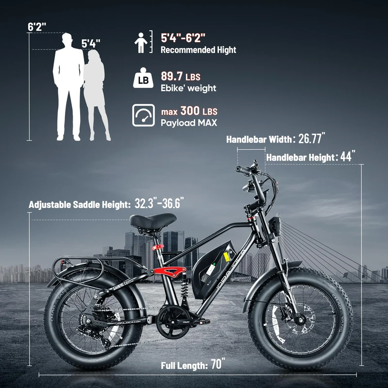 Eahora Luna Electric Bike 1000W Removable Battery Canada