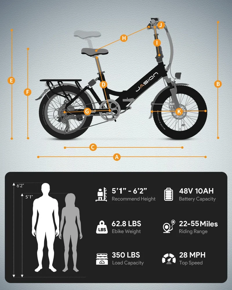 Jasion EB7 ST Folding Electric Bike Canada – Dual Suspension