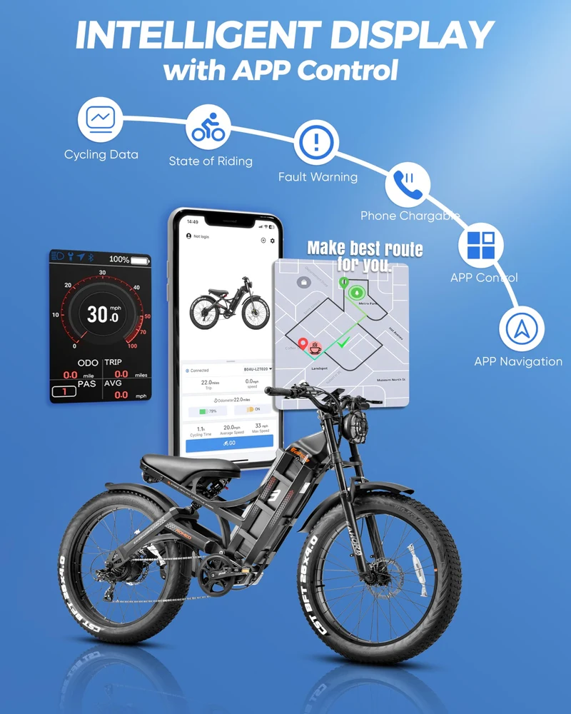 Eahora Romeo Pro Electric Mountain Bike – 500W Motor, 60km Range Canada