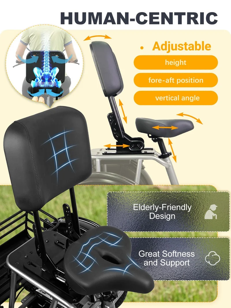 MeetOne Breeze Folding Electric Trike 500W – Canada