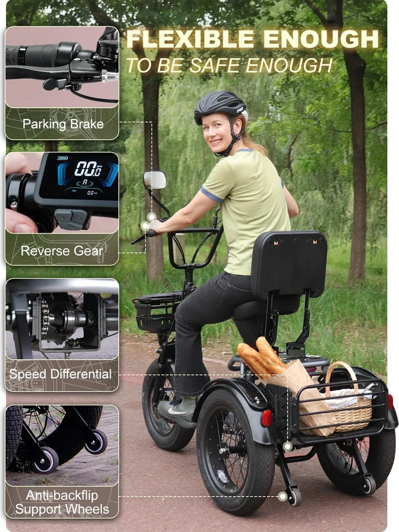 MeetOne Breeze Folding Electric Trike 500W – Canada