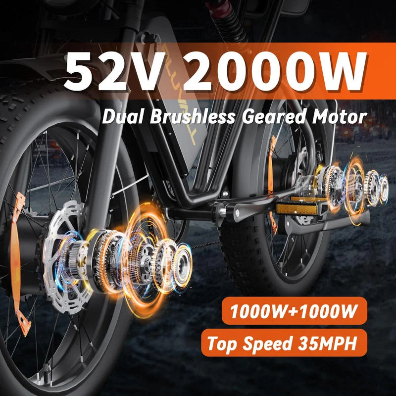 Bluvall K10 Dual Motor Electric Bike Canada – Fat Tire