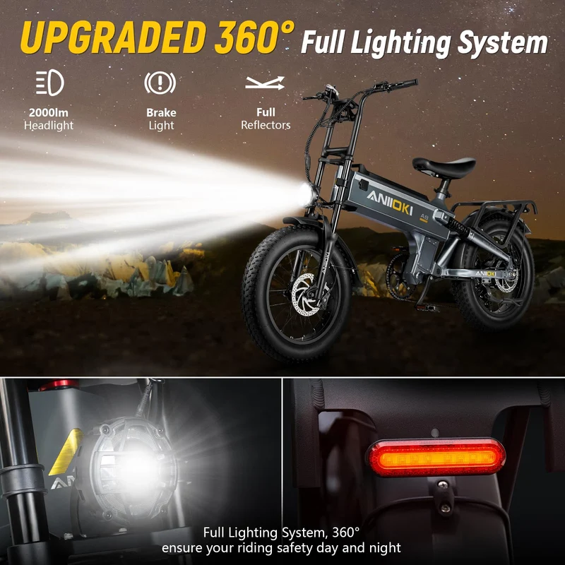 Aniioki A8 Pro Max Electric Bike (52V 70Ah, up to 150 km Range) Canada