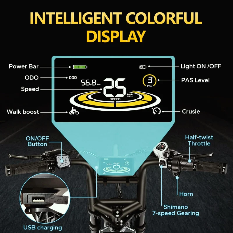 Aniioki A8 Pro Max Electric Bike (52V 70Ah, up to 150 km Range) Canada