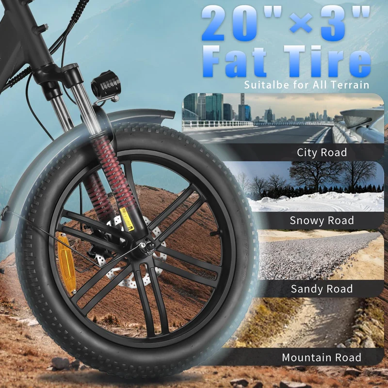 GELEISEN RP50 1000W Fat Tire E-Bike Canada