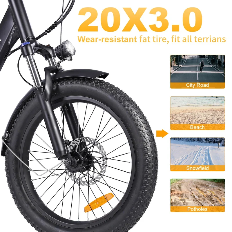 GELEISEN RP50 1000W Fat Tire E-Bike Canada