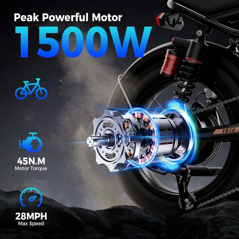 YR16 1500W All-Terrain Fat Tire Electric Bike Canada