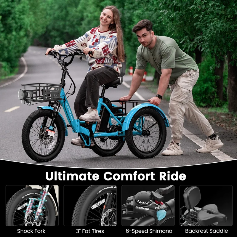 Mooncool TK1 Electric Tricycle - Best in Canada