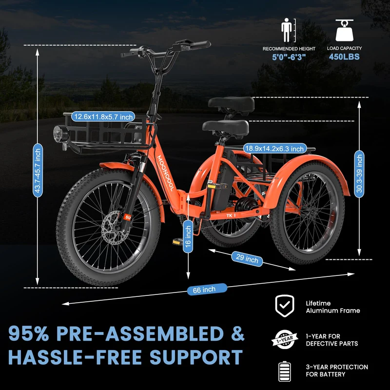 Mooncool TK1 Electric Tricycle - Best in Canada