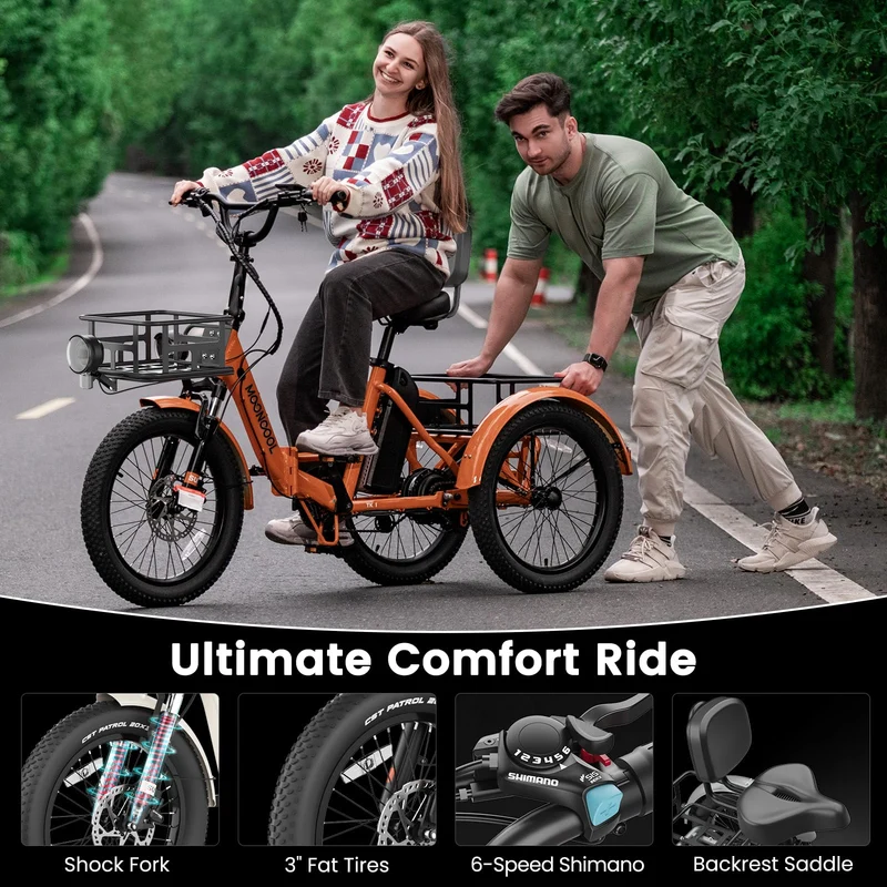 Mooncool TK1 Electric Tricycle - Best in Canada