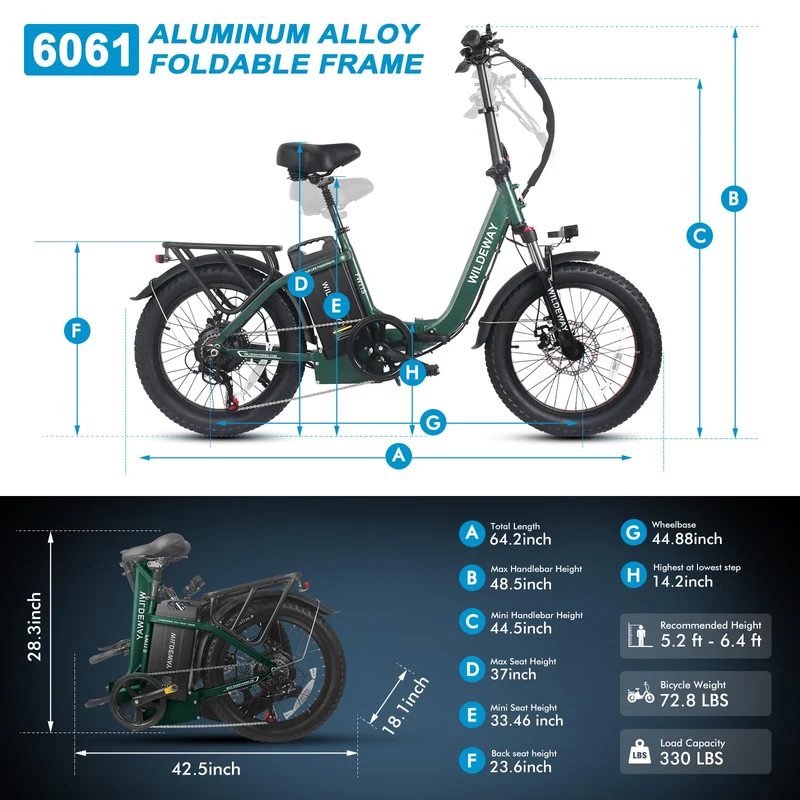 Wildeway FW11 Folding E-Bike (48V 32Ah, Long-Range) — Canada Specs & Legality