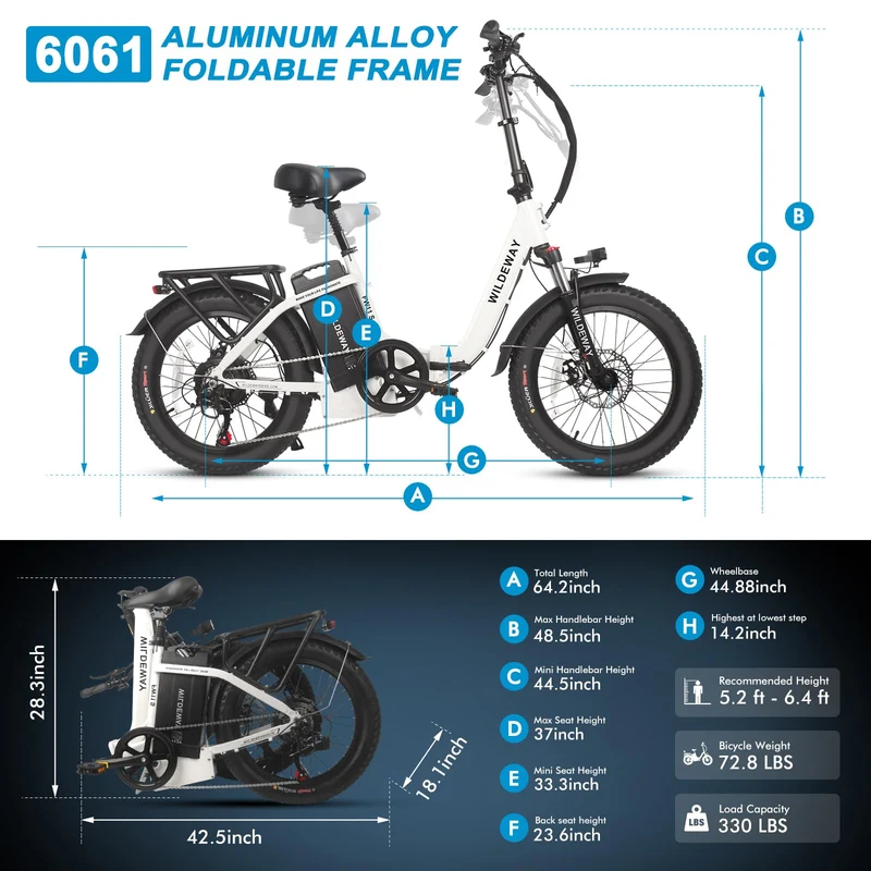 Wildeway FW11 Folding E-Bike (48V 32Ah, Long-Range) — Canada Specs & Legality
