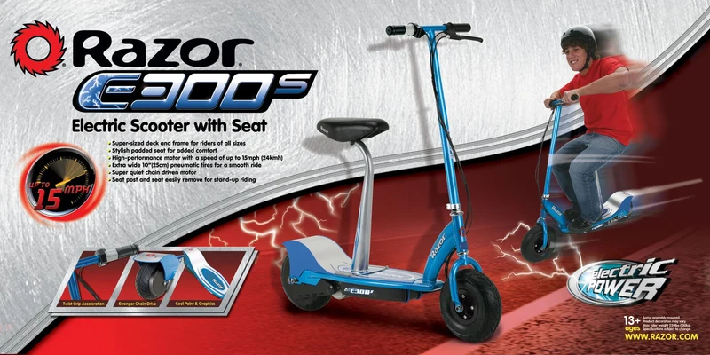 RAZOR E200S Seated Electric Scooter — 24V SLA, up to 19 km/h | Canada