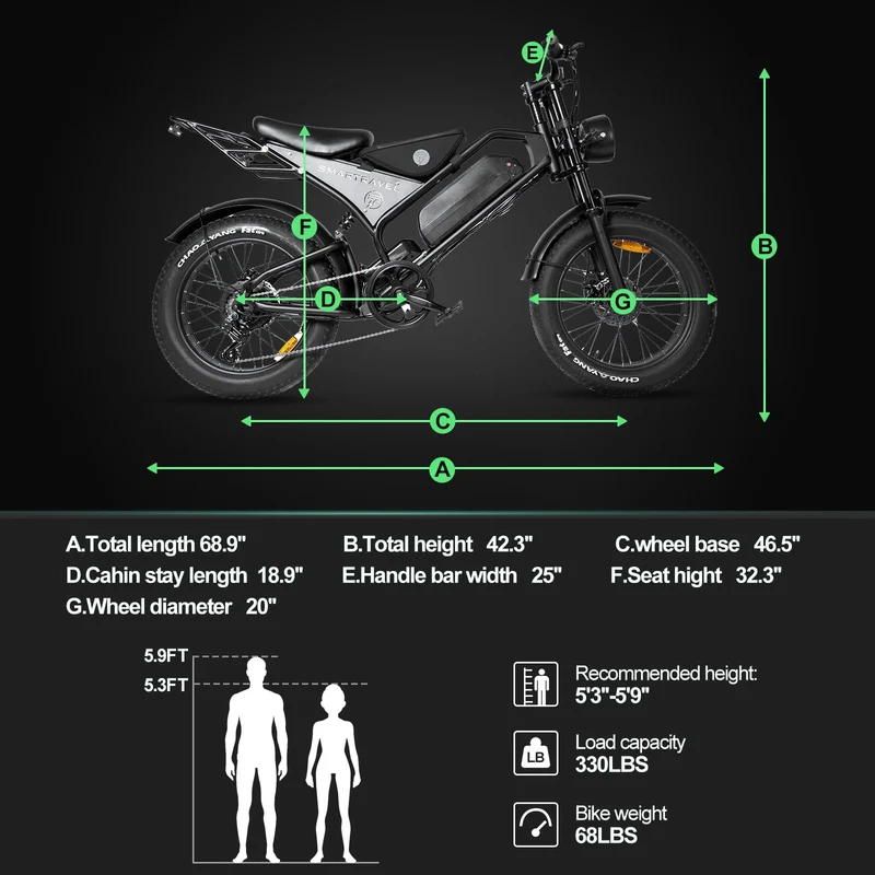 SMARTRAVEL DK400 Electric Bike 1200W Fat Tire Canada